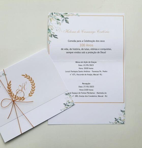 Convite de Casamento com Cordão