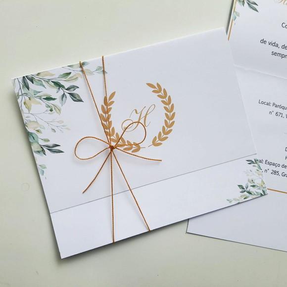 Convite de Casamento com Cordão
