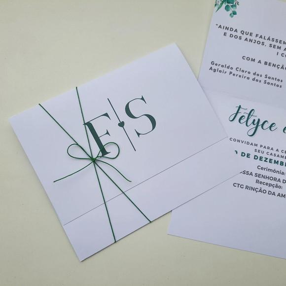 Convite de Casamento com Cordão