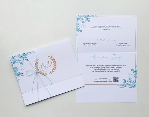 Convite de Casamento com Cordão