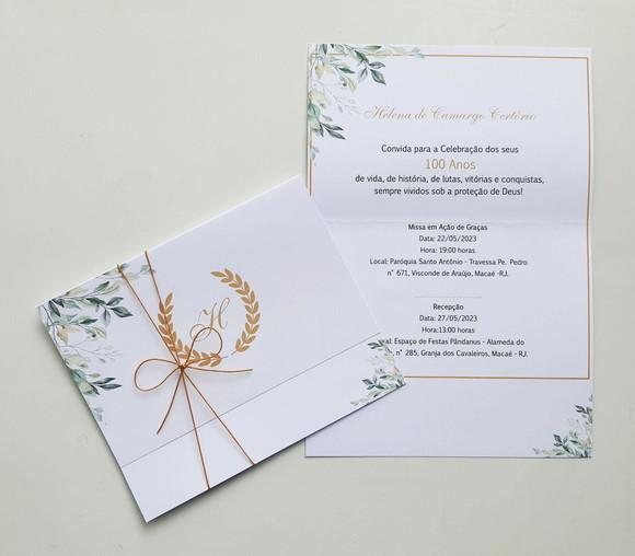 Convite de Casamento com Cordão