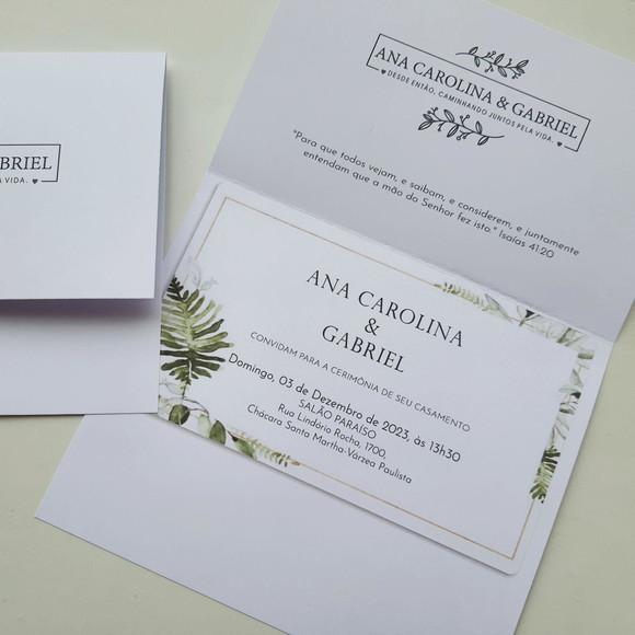 Convite de Casamento com Cordão Terracota