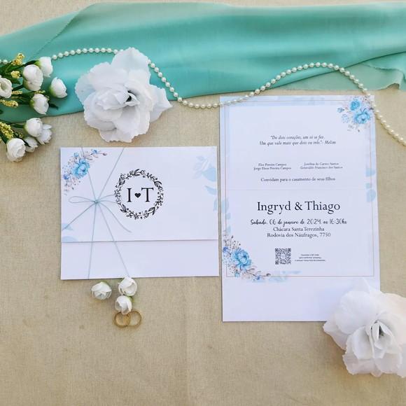 Convite de Casamento com Cordão Terracota