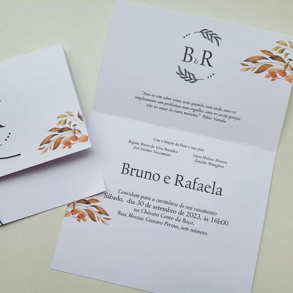 Convite de Casamento com Cordão Terracota