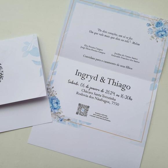 Convite de Casamento com Cordão Terracota