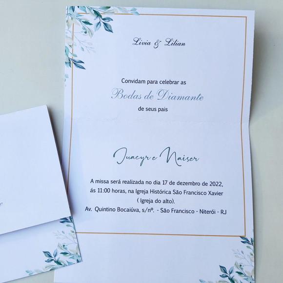 Convite de Casamento com Cordão Verde