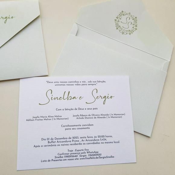 Convite de Casamento Envelope