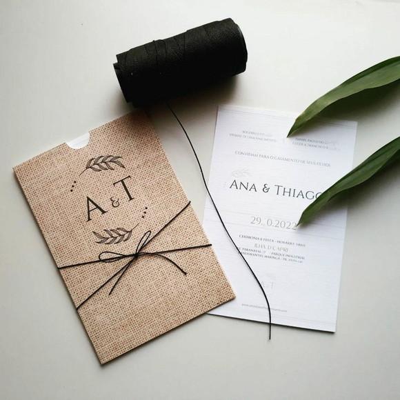 Convite de Casamento Envelope de Luva