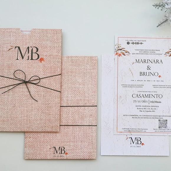 Convite de Casamento Envelope de Luva