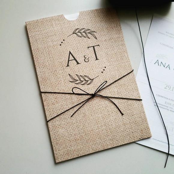 Convite de Casamento Envelope de Luva