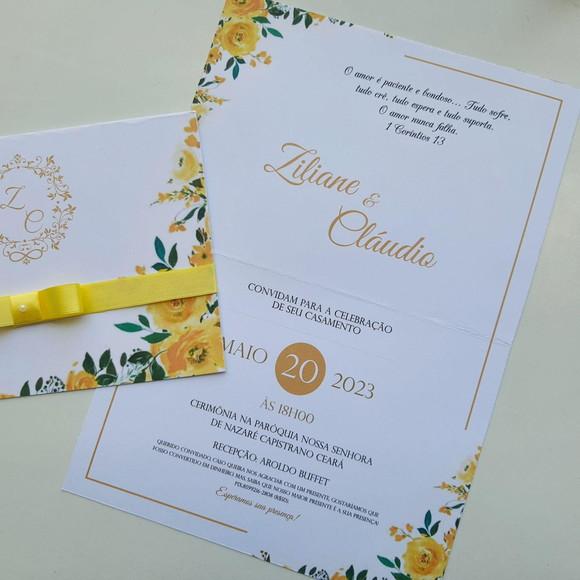 Convite de Casamento Floral