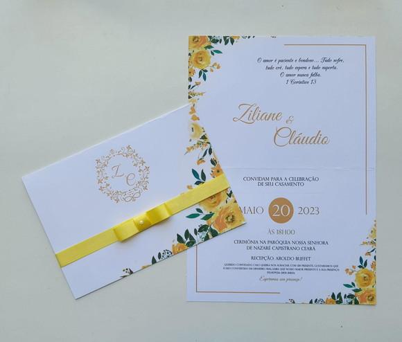 Convite de Casamento Floral