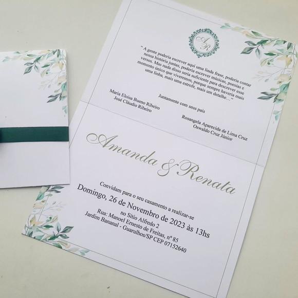 Convite de Casamento Floral