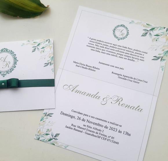 Convite de Casamento Floral