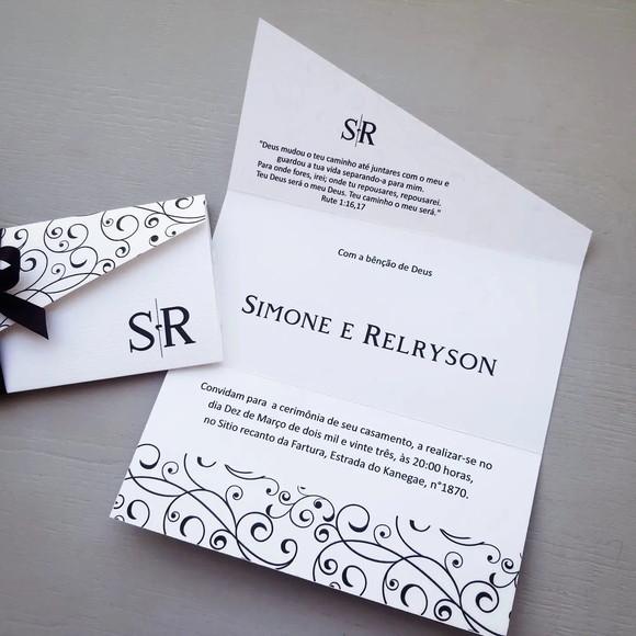 Convite de Casamento Papel Texturizado