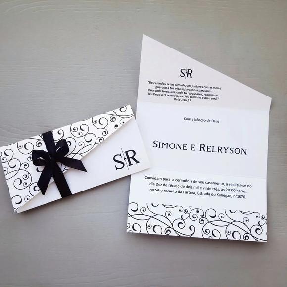 Convite de Casamento Papel Texturizado