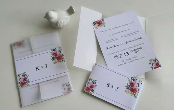 Convite de casamento Papel Vegetal
