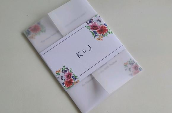 Convite de casamento Papel Vegetal