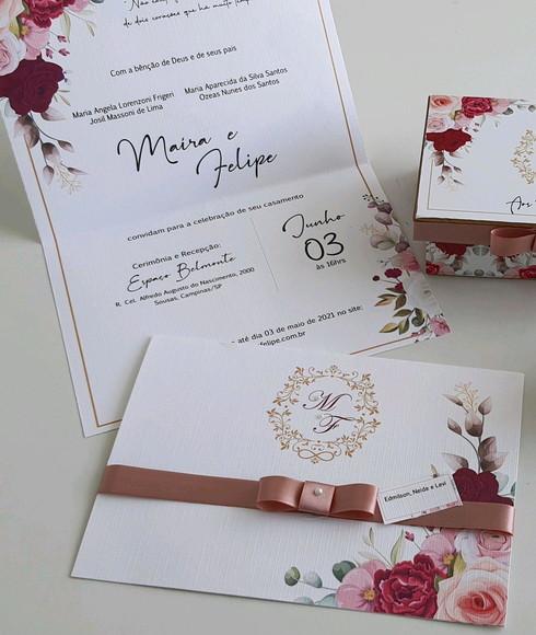 Convite de Casamento Papel Texturizado