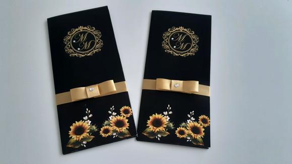 Convite de Casamento para Padrinhos Preto