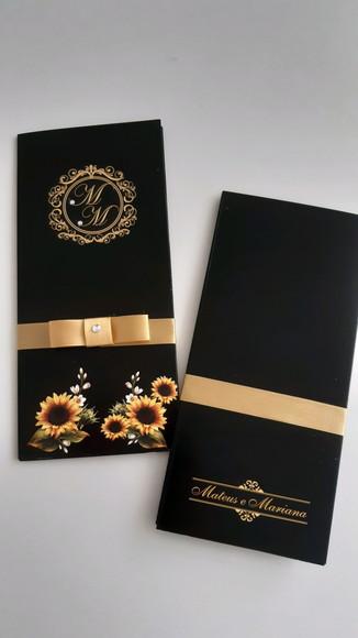 Convite de Casamento para Padrinhos Preto