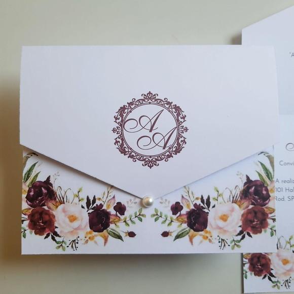 Convite de Casamento Promoção Marsala