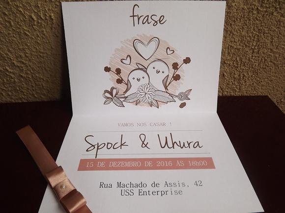 Convite de casamento rose
