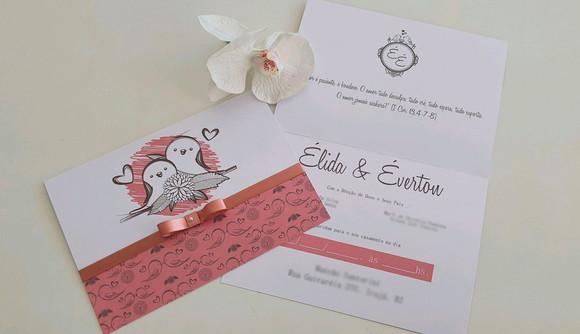 Convite de Casamento Rose