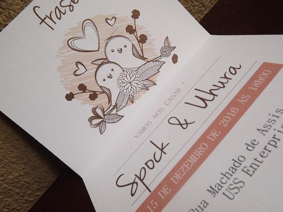 Convite de casamento rose