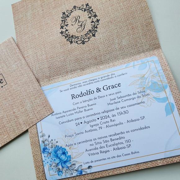 Convite de Casamento Rústico
