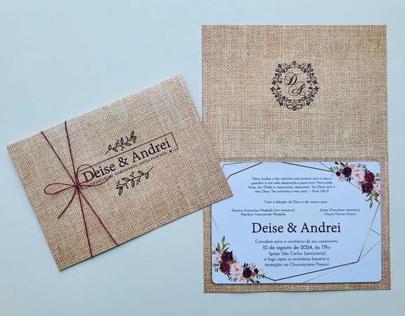 Convite de Casamento Rústico