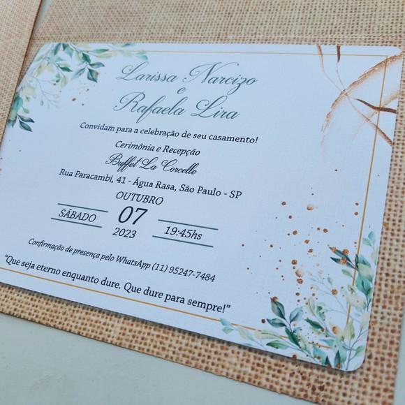 Convite de Casamento Rústico