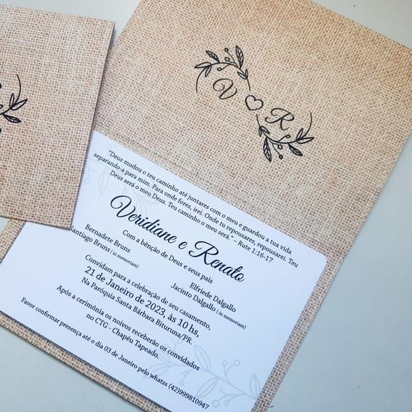 Convite de Casamento Rústico