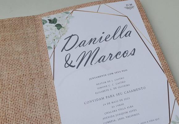 Convite de Casamento Rústico com Cordão Novo