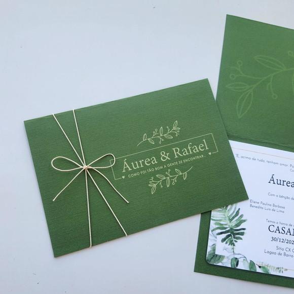 Convite de Casamento Rústico Cordão Algodão Cru