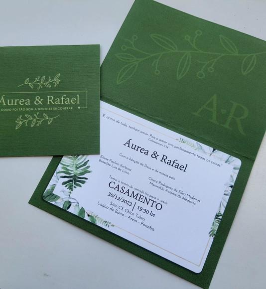 Convite de Casamento Rústico Cordão Algodão Cru