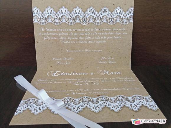 Convite de Casamento Rústico Especial