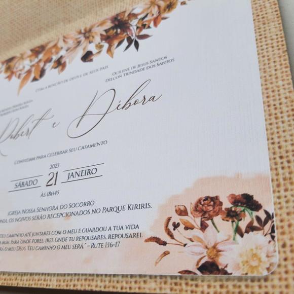 Convite de Casamento Terracota