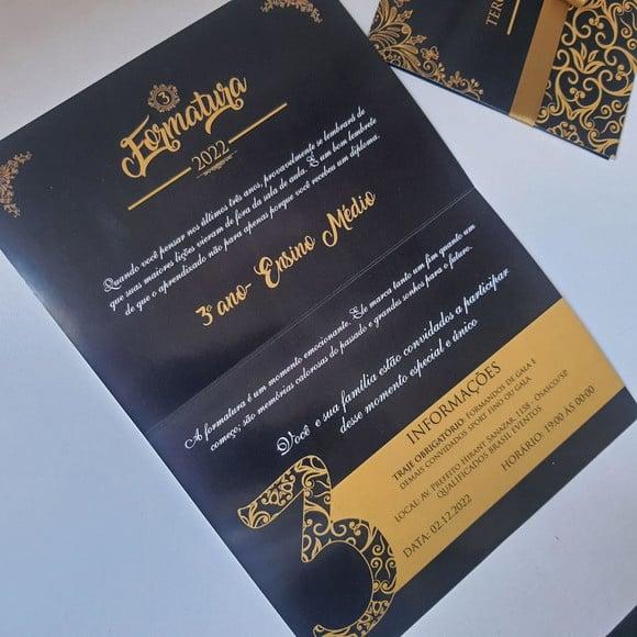 Convite de Formatura Black