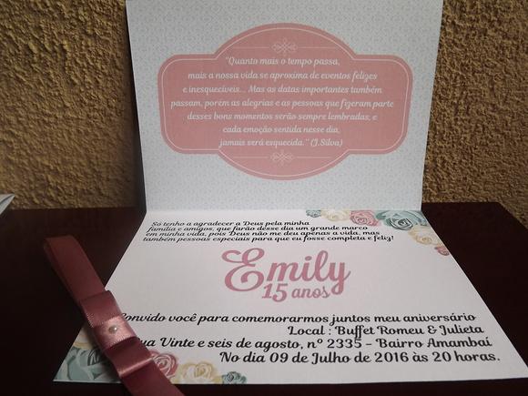 Convite Floral de 15 anos