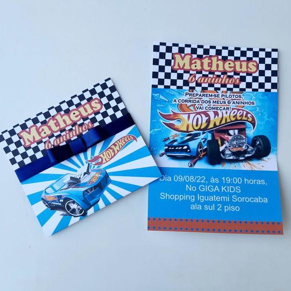 Convite Hotwheels Promoção