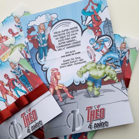 Convite Heróis da Marvel