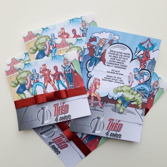 Convite Heróis da Marvel