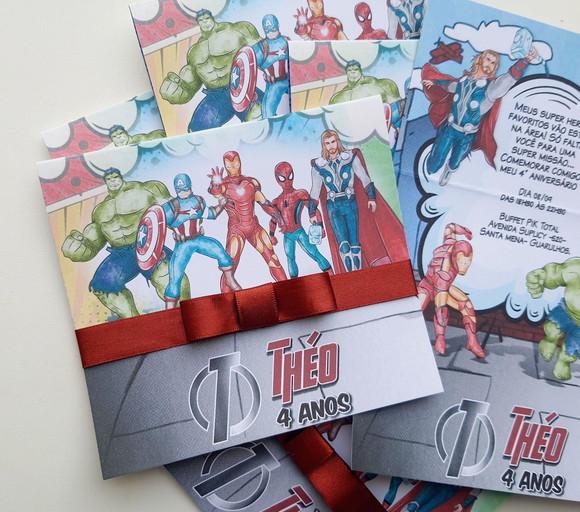 Convite Heróis da Marvel