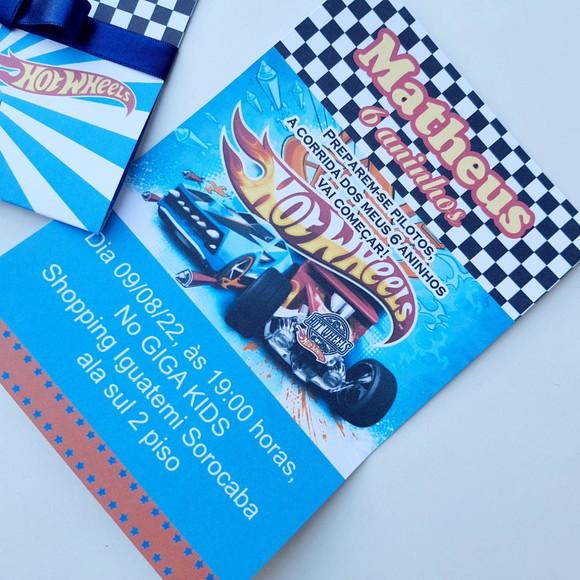 Convite Hotwheels Promoção