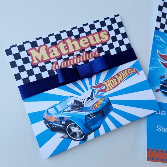 Convite Hotwheels Promoção