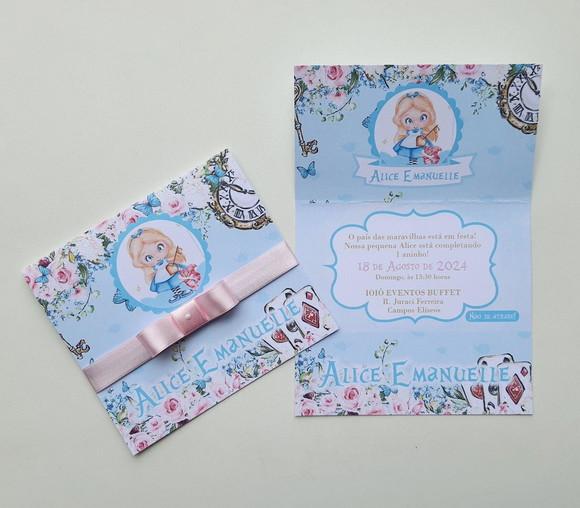 Convite Infantil Alice Cute