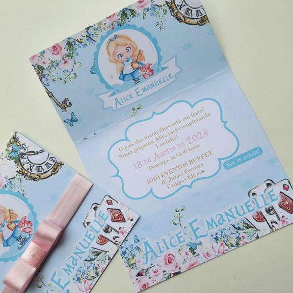 Convite Infantil Alice Cute