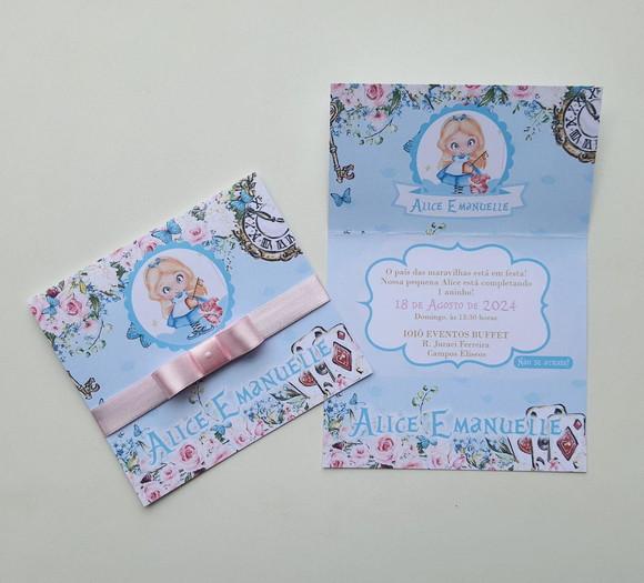 Convite Infantil Alice Cute