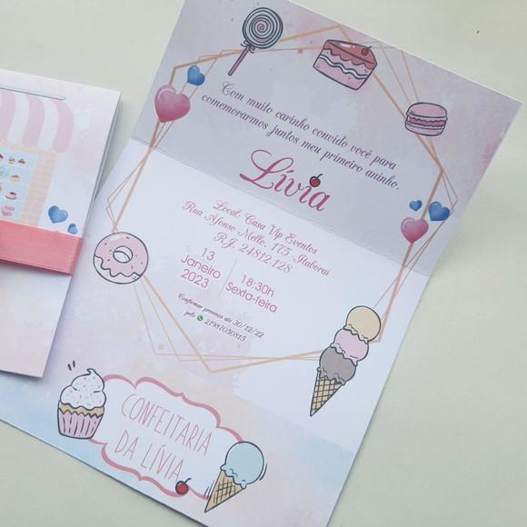 Convite Infantil Confeitaria